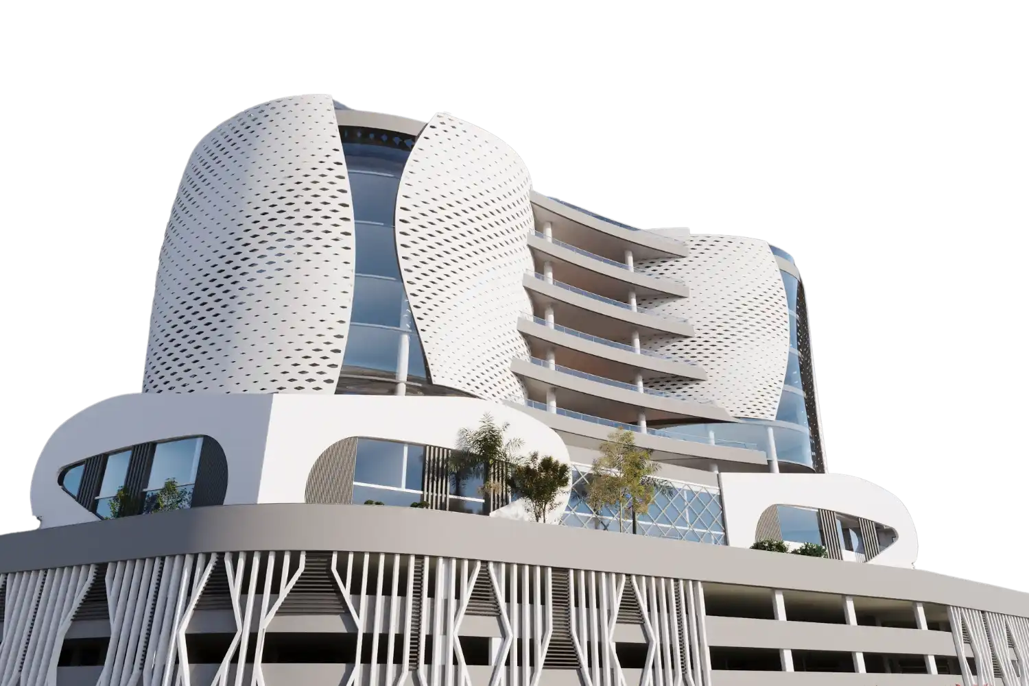 Artist impression of the sculptural MoonGlade clubhouse