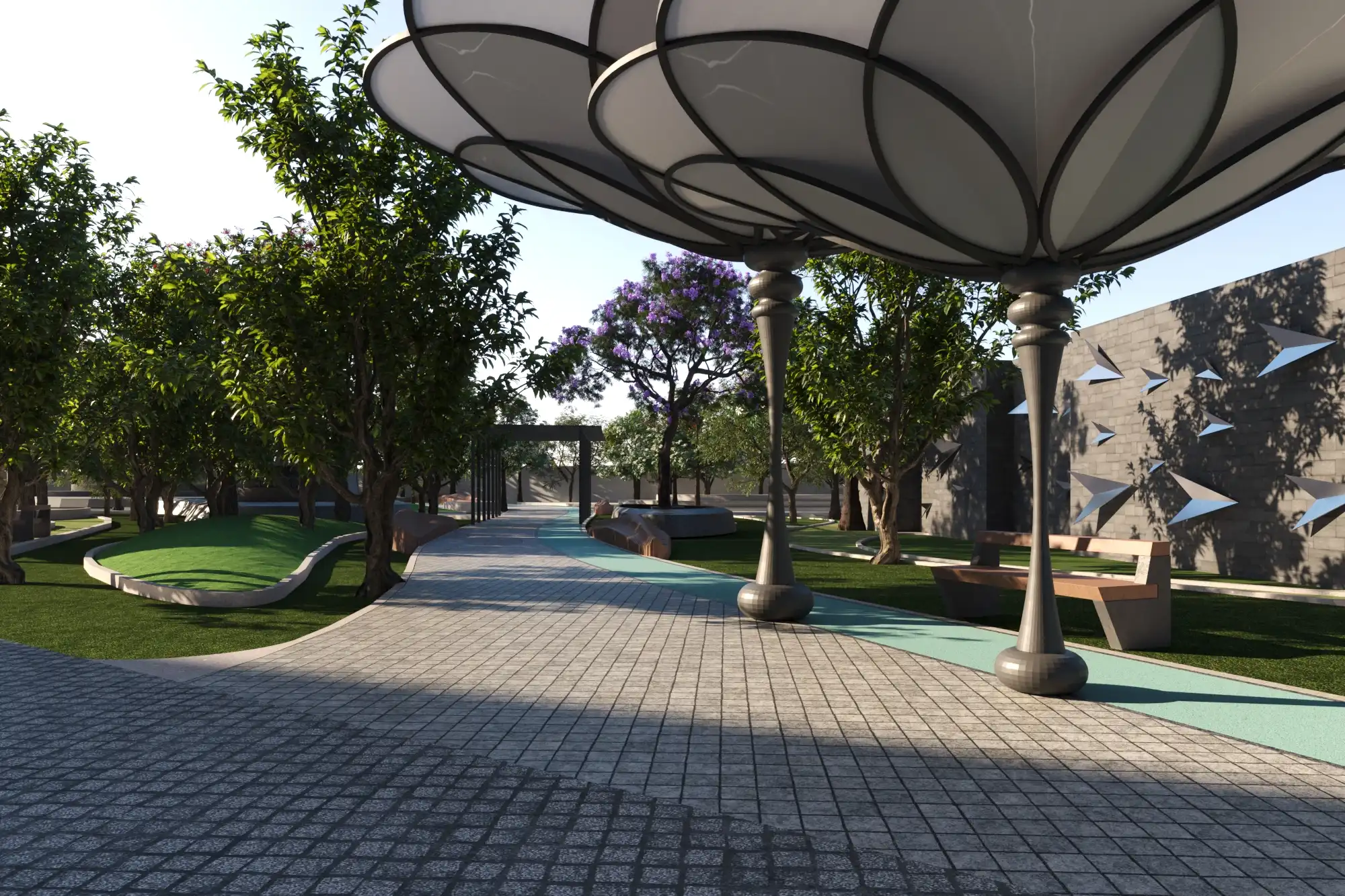 Artist impression of landscaped gardens at MoonGlade